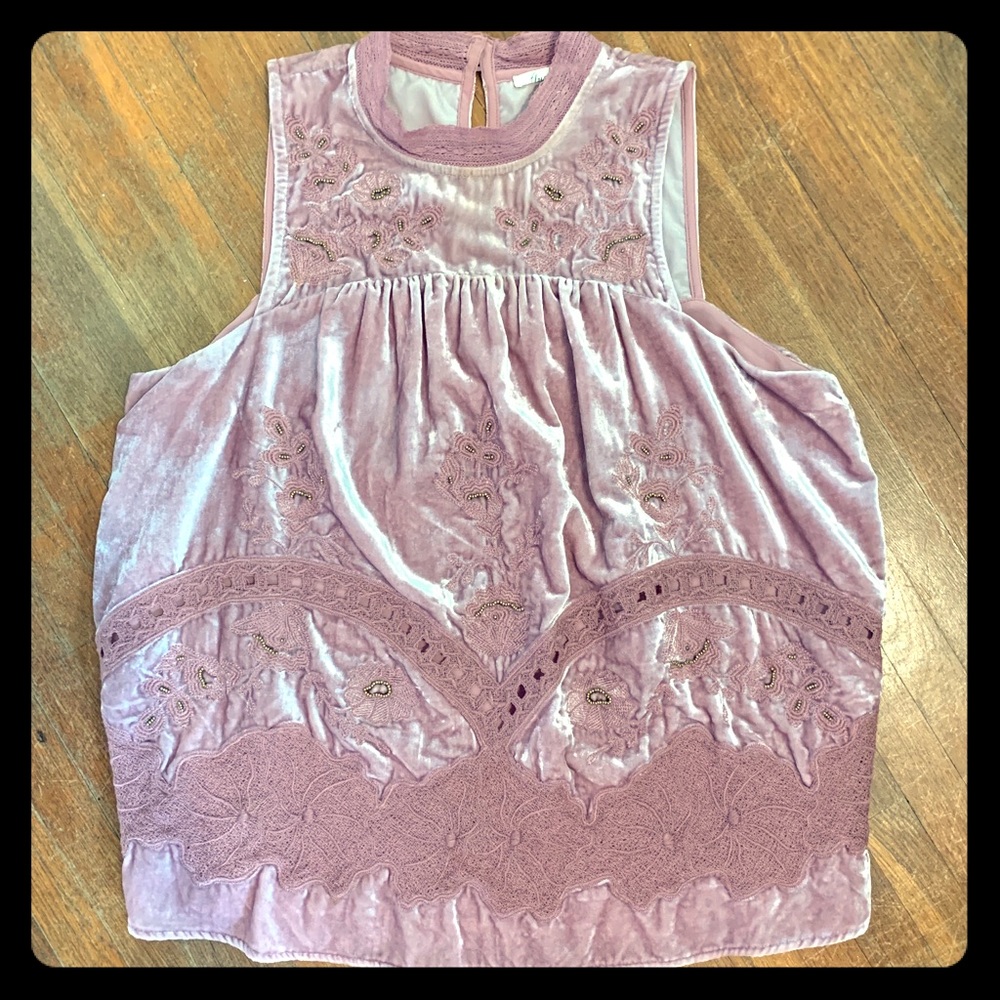 Anthropologie velvet top